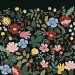 York Wallcoverings Strawberry Fields Black Peel & Stick Wall Mural - SKU PSW1333M