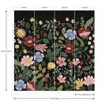 York Wallcoverings Strawberry Fields Black Peel & Stick Wall Mural - SKU PSW1333M