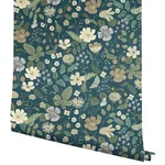 York Wallcoverings Strawberry Fields Blue & Green Wallpaper - SKU RP7359
