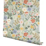 York Wallcoverings Strawberry Fields Green & Pink Wallpaper - SKU RP7356