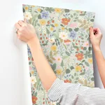 York Wallcoverings Strawberry Fields Green & Pink Wallpaper - SKU RP7356