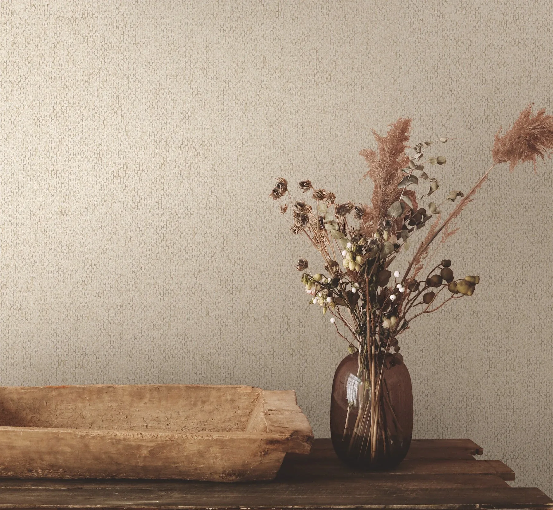 York Wallcoverings Stretched Hexagons Cream Wallpaper - SKU Y6231101