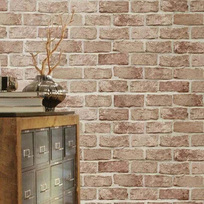 York Wallcoverings Stretcher Brick Red Peel & Stick Wallpaper - SKU PSW1306RL