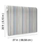 York Wallcoverings Striped Sunset Blue Grey Peel & Stick Wallpaper - SKU PSW1634RL