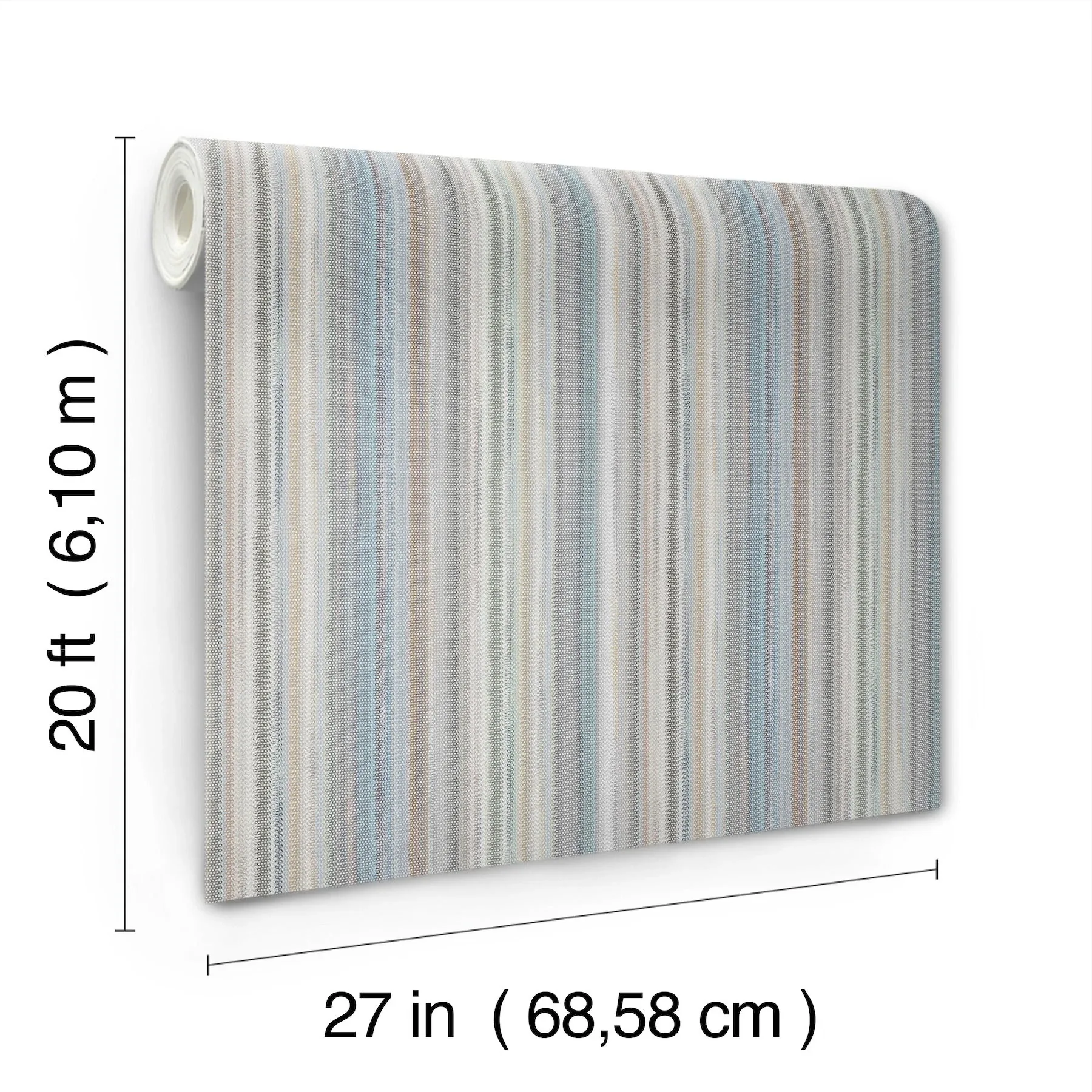 York Wallcoverings Striped Sunset Blue Grey Peel & Stick Wallpaper - SKU PSW1634RL