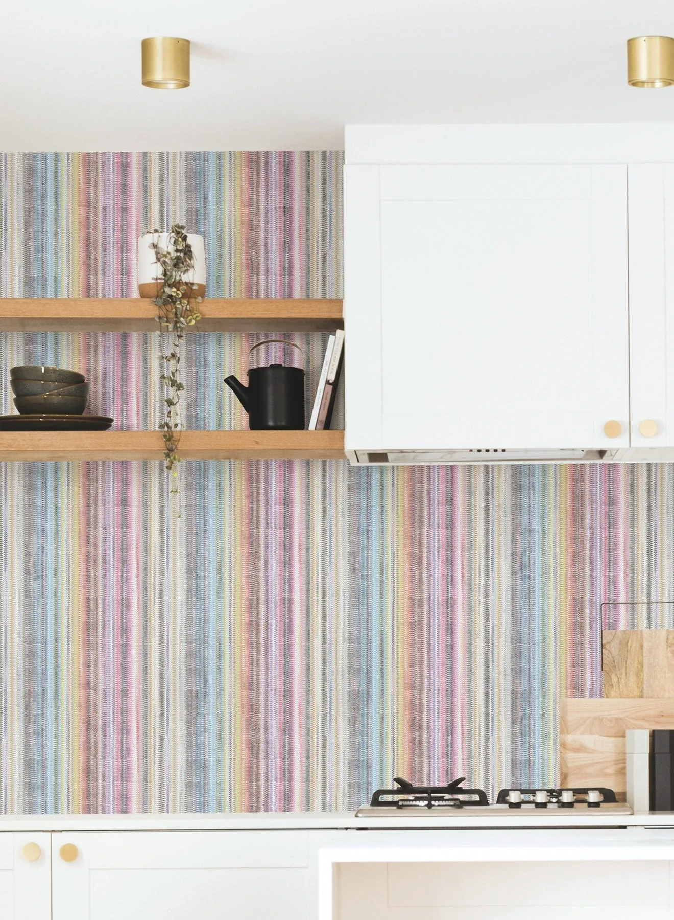 York Wallcoverings Striped Sunset Rainbow Peel & Stick Wallpaper - SKU PSW1633RL