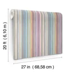 York Wallcoverings Striped Sunset Rainbow Peel & Stick Wallpaper - SKU PSW1633RL