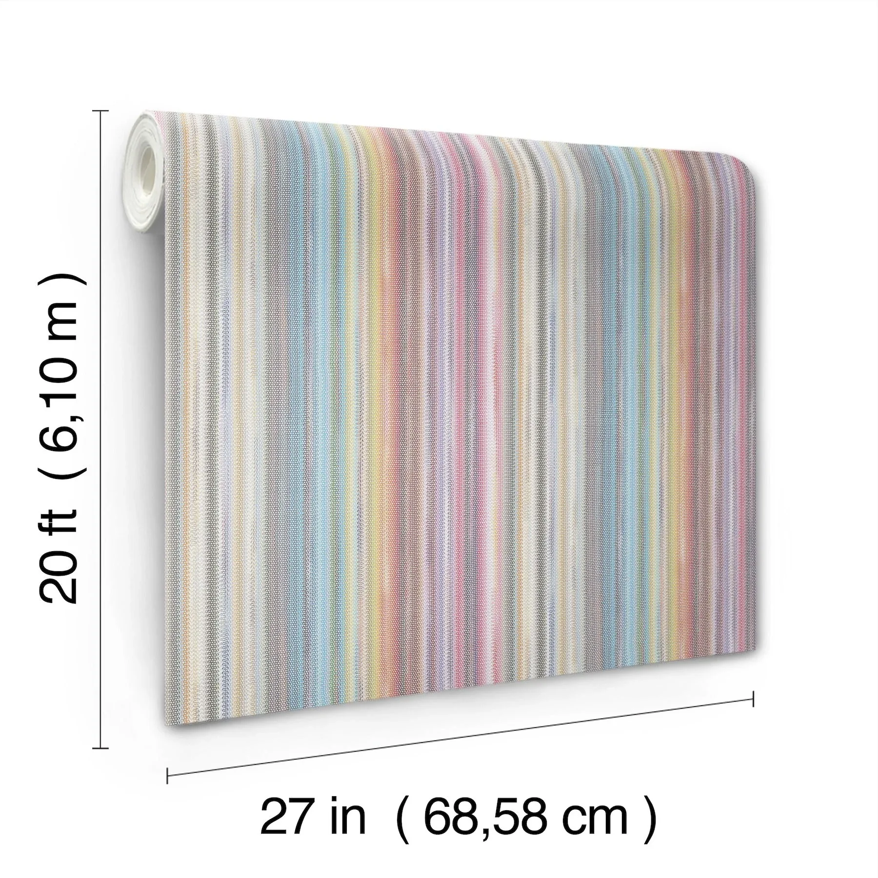 York Wallcoverings Striped Sunset Rainbow Peel & Stick Wallpaper - SKU PSW1633RL