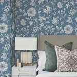 York Wallcoverings Sutton Blue Wallpaper | Wallpaper Twins York Wallcoverings Sutton Blue Wallpaper - SKU RT7821
