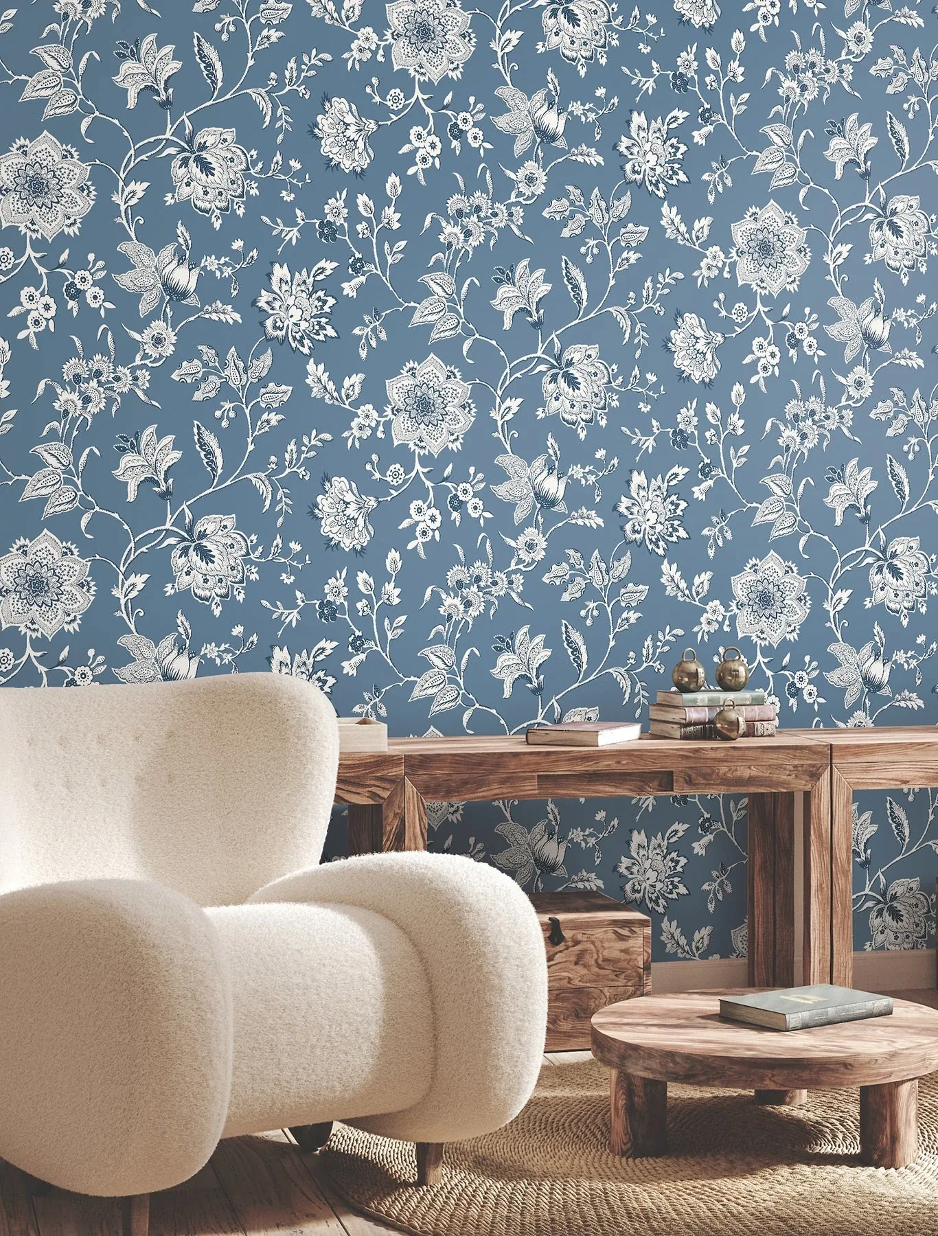 York Wallcoverings Sutton Blue Wallpaper | Wallpaper Twins York Wallcoverings Sutton Blue Wallpaper - SKU RT7821