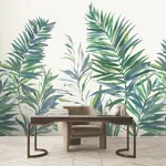 York Wallcoverings Swaying Palms Green & Blue Mural | Wallpaper Twins York Wallcoverings Swaying Palms Green & Blue Mural - SKU GN2546M