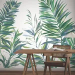 York Wallcoverings Swaying Palms Green & Blue Mural | Wallpaper Twins York Wallcoverings Swaying Palms Green & Blue Mural - SKU GN2546M