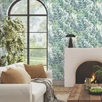 York Wallcoverings Swaying Palms Green & Blue Wallpaper - SKU GN2544