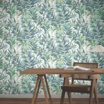 York Wallcoverings Swaying Palms Green & Blue Wallpaper - SKU GN2544