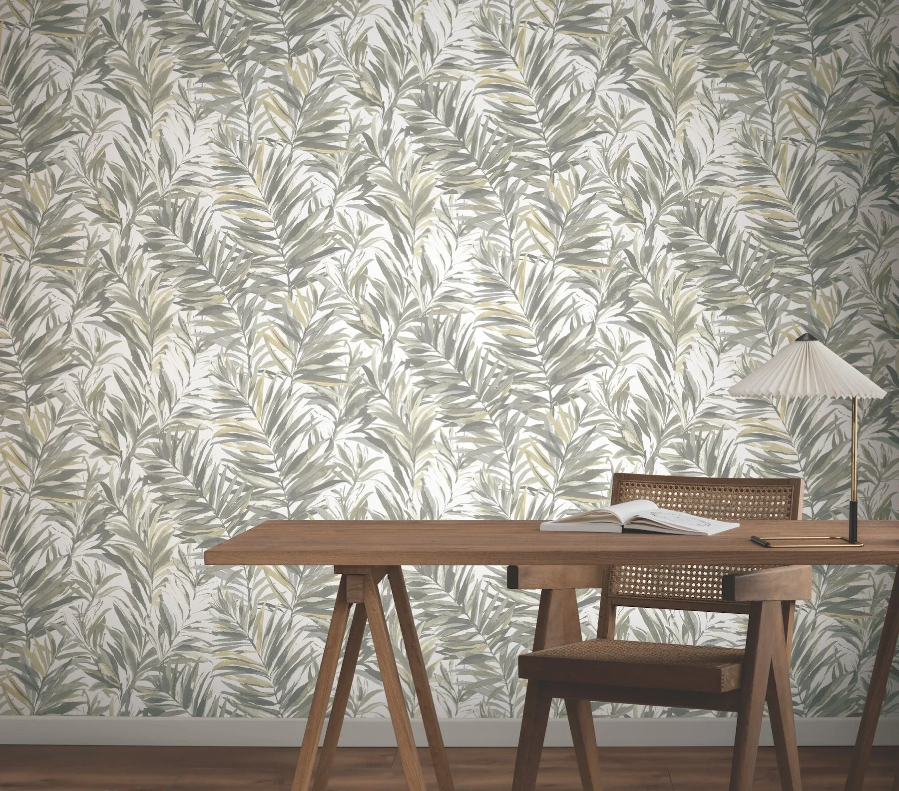 York Wallcoverings Swaying Palms Neutral Wallpaper - SKU GN2543