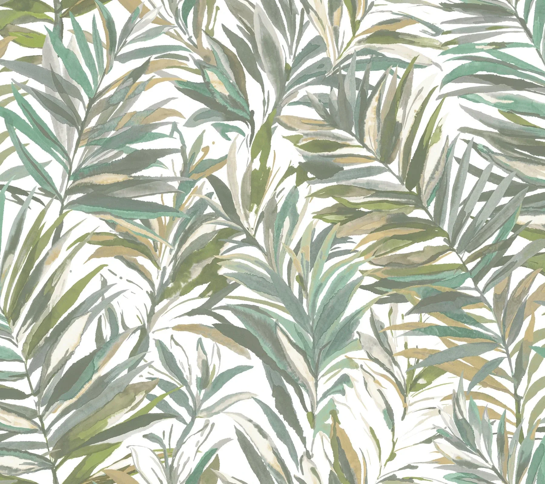 GN2542 | Swaying Palms Olive & Aegean Wallpaper