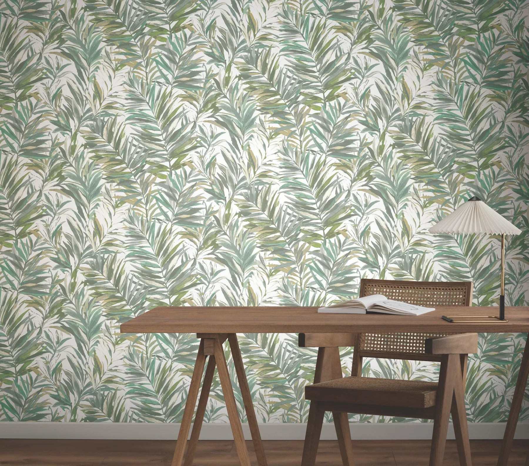 York Wallcoverings Swaying Palms Olive & Aegean Wallpaper - SKU GN2542