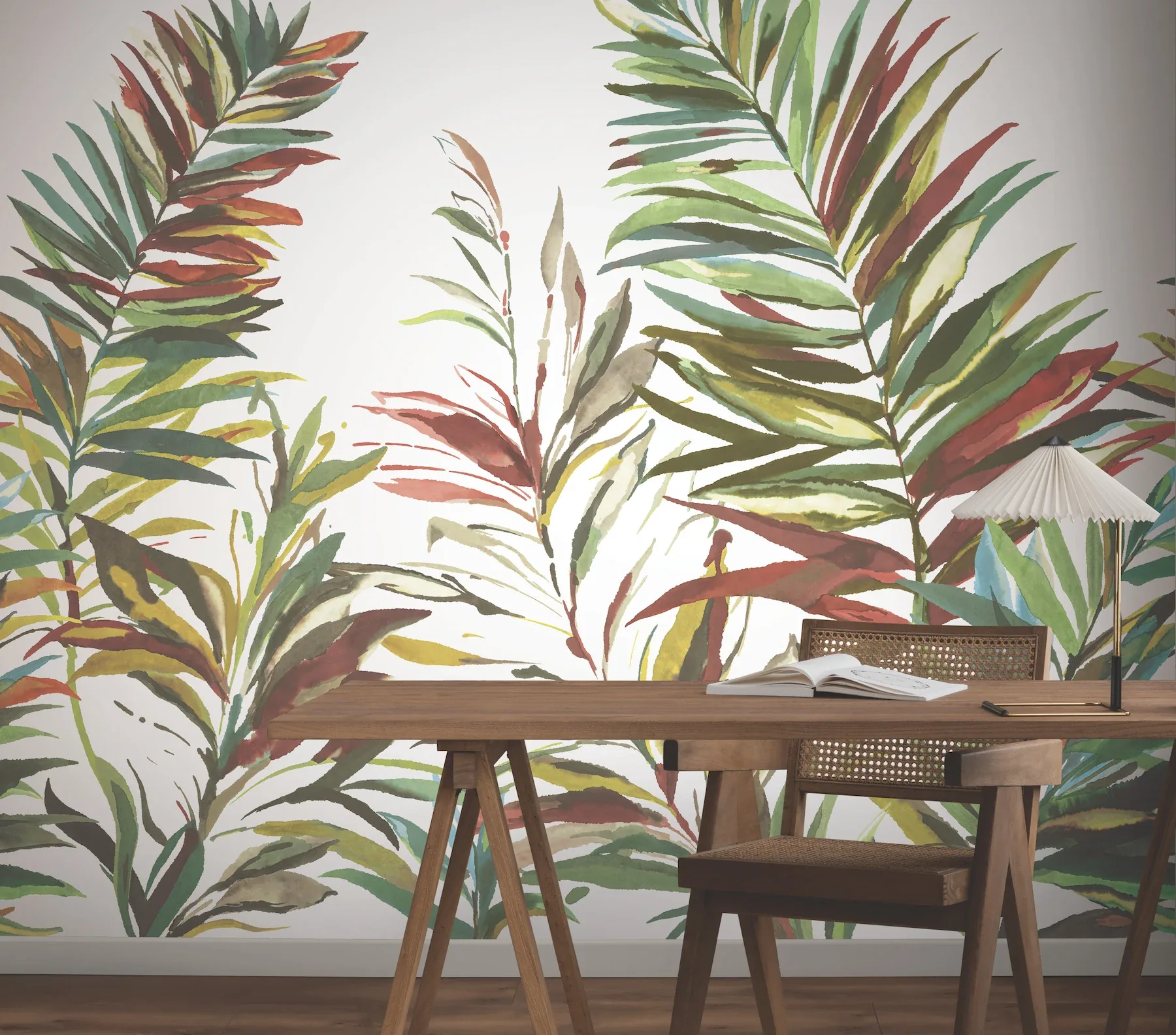 York Wallcoverings Swaying Palms Rouge & Mink Mural - SKU GN2545M
