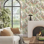 York Wallcoverings Swaying Palms Rouge & Mink Wallpaper - SKU GN2541