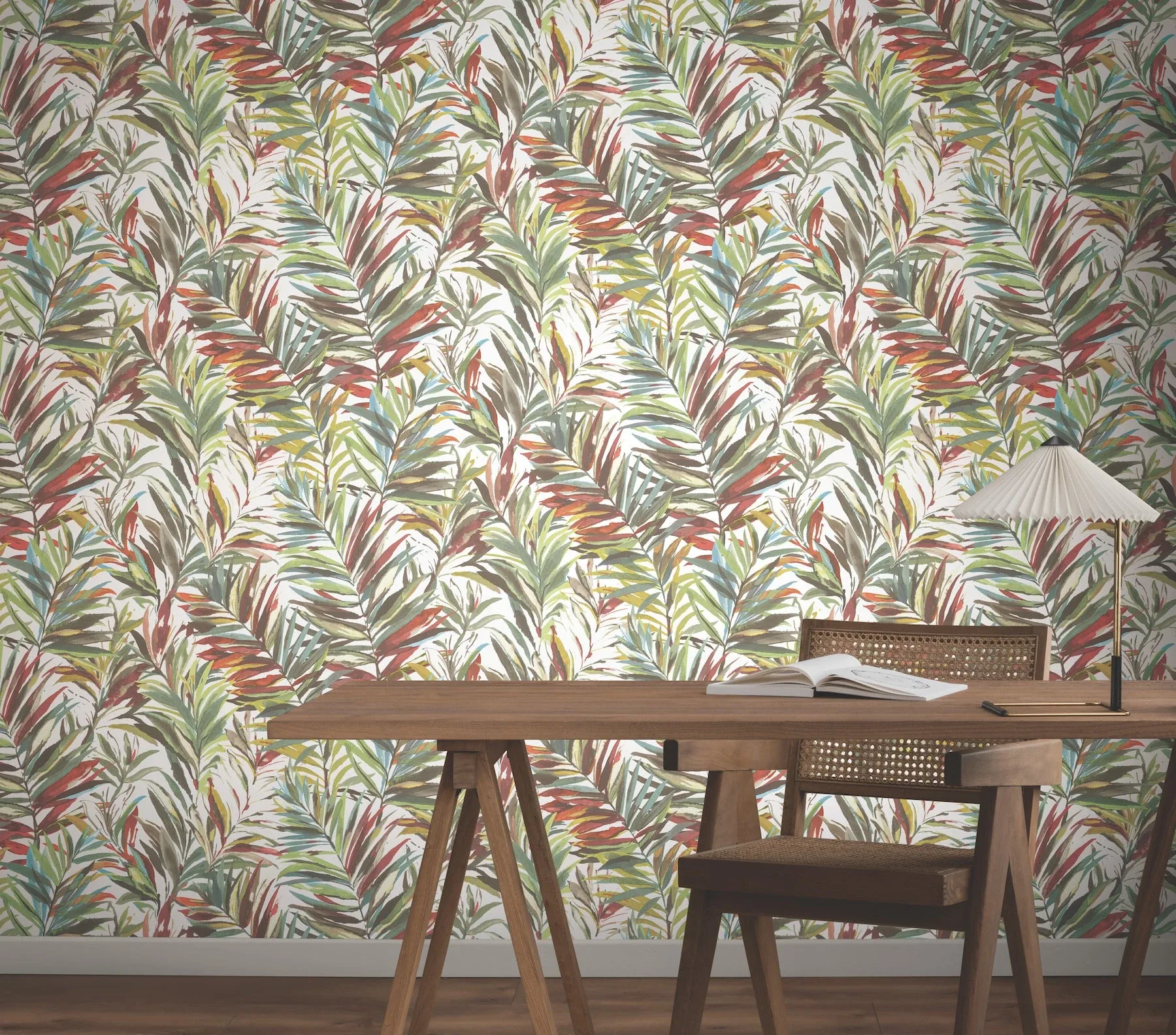 York Wallcoverings Swaying Palms Rouge & Mink Wallpaper - SKU GN2541