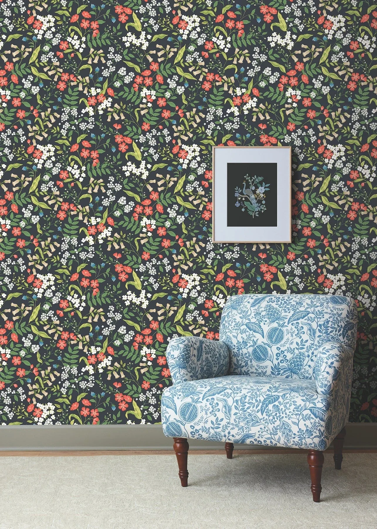 York Wallcoverings Sweetbrier Black Peel & Stick Wallpaper - SKU PSW1549RL