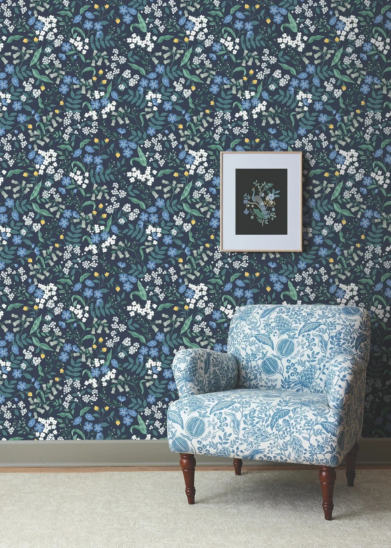 York Wallcoverings Sweetbrier Navy Peel & Stick Wallpaper - SKU PSW1544RL