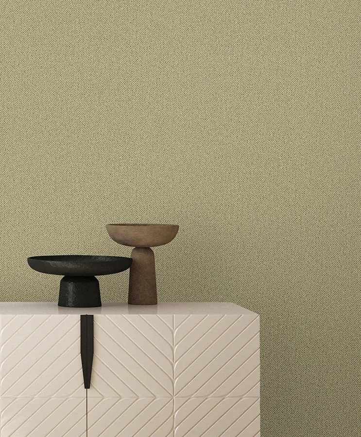 York Wallcoverings Tailored Chevron Green Wallpaper - SKU SI26136