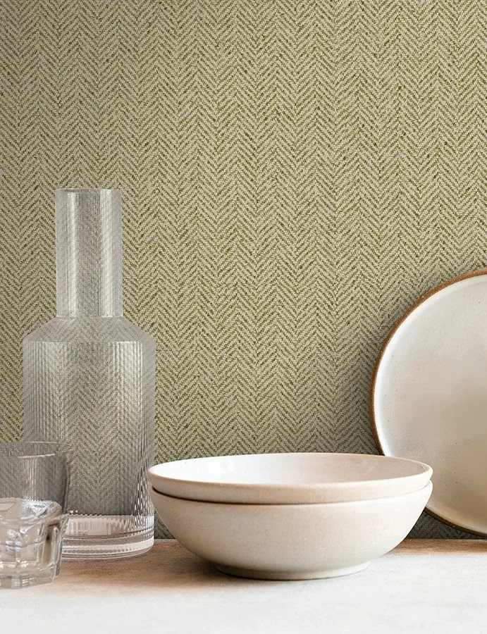York Wallcoverings Tailored Chevron Green Wallpaper - SKU SI26136