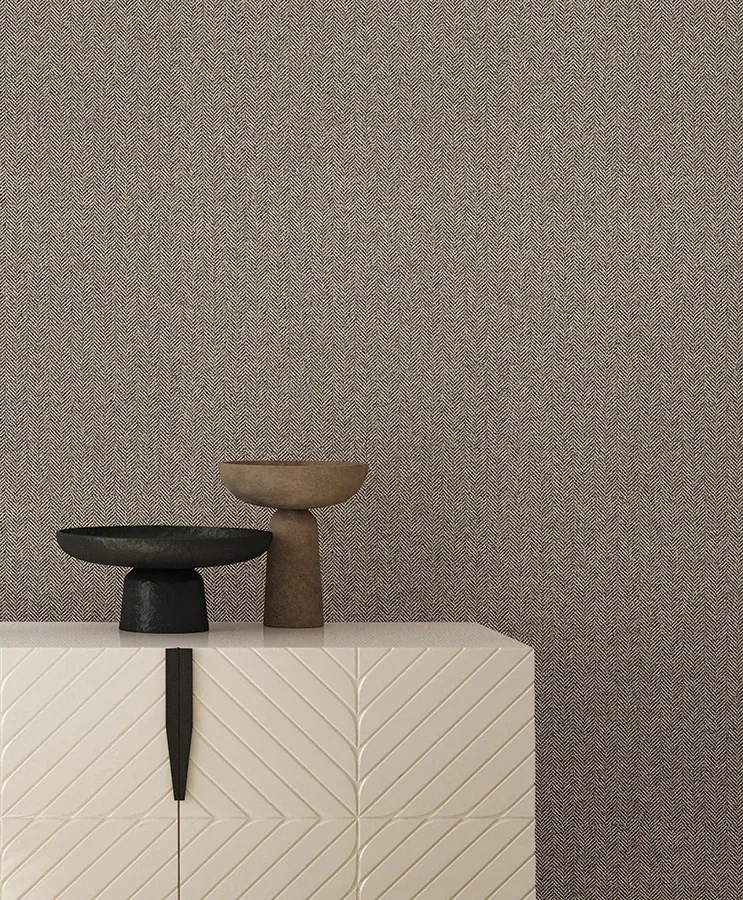 York Wallcoverings Tailored Chevron Latte Wallpaper - SKU SI26134