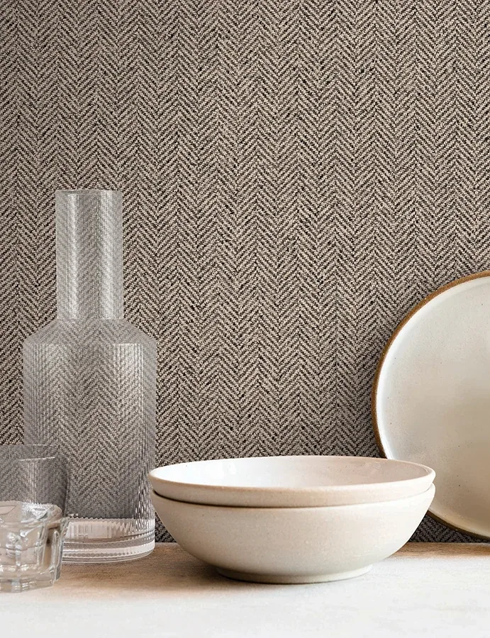 York Wallcoverings Tailored Chevron Latte Wallpaper | Wallpaper Twins York Wallcoverings Tailored Chevron Latte Wallpaper - SKU SI26134