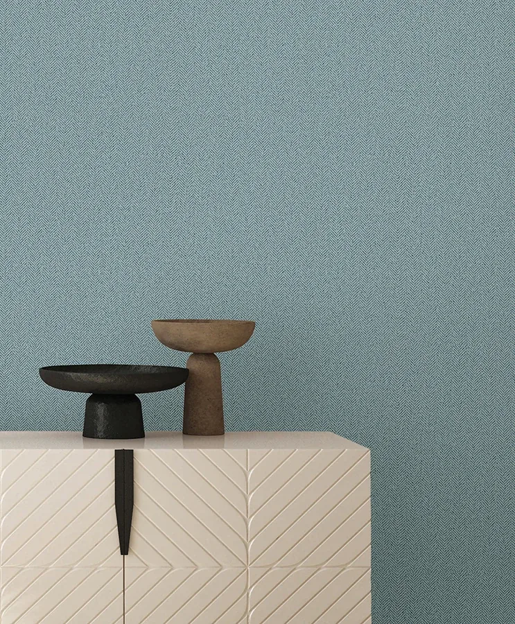 York Wallcoverings Tailored Chevron Sky Blue Wallpaper - SKU SI26135