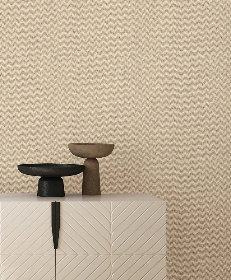York Wallcoverings Tailored Chevron Wheat Wallpaper - SKU SI26132