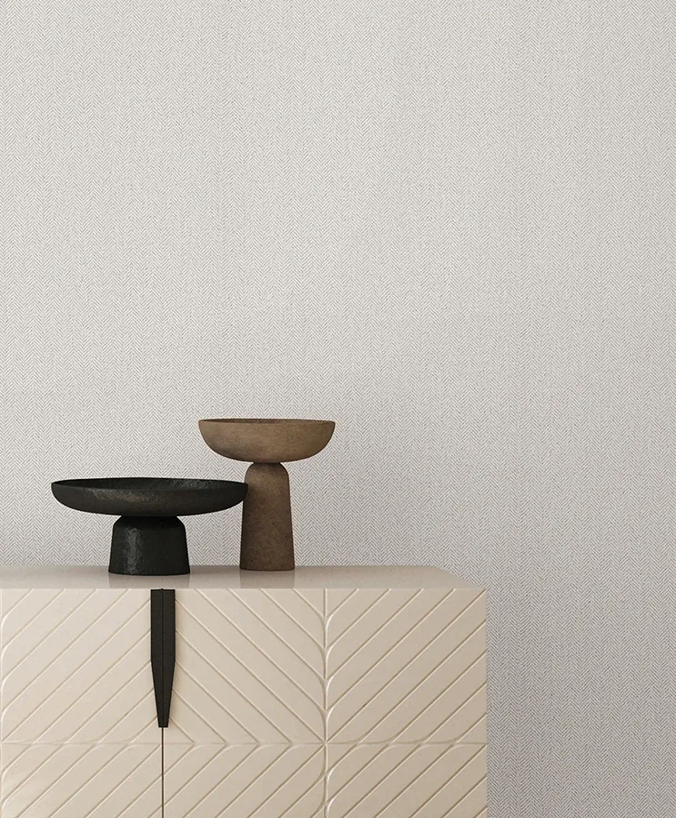 York Wallcoverings Tailored Chevron White Wallpaper - SKU SI26131