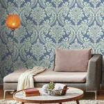 York Wallcoverings Tapestry Damask Blue Wallpaper | Wallpaper Twins York Wallcoverings Tapestry Damask Blue Wallpaper - SKU GR6024