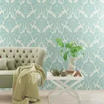 York Wallcoverings Tapestry Damask Teal Wallpaper | Wallpaper Twins York Wallcoverings Tapestry Damask Teal Wallpaper - SKU GR6025