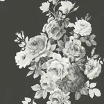 York Wallcoverings Tea Rose Black & White Wallpaper | Wallpaper Twins York Wallcoverings Tea Rose Black & White Wallpaper - SKU ME1533