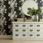 York Wallcoverings Tea Rose Black & White Wallpaper | Wallpaper Twins York Wallcoverings Tea Rose Black & White Wallpaper - SKU ME1533