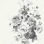 York Wallcoverings Tea Rose Black & White Wallpaper - SKU ME1534