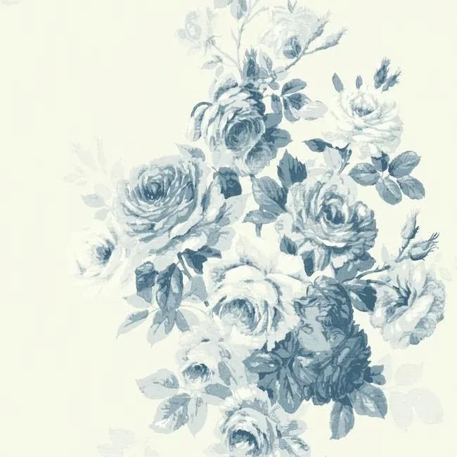 ME1531 | Tea Rose Blue Wallpaper