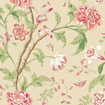 York Wallcoverings Teahouse Floral Cream & Coral Wallpaper | Wallpaper Twins York Wallcoverings Teahouse Floral Cream & Coral Wallpaper - SKU BL1781