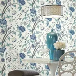York Wallcoverings Teahouse Floral Green Wallpaper | Wallpaper Twins York Wallcoverings Teahouse Floral Green Wallpaper - SKU EB2076