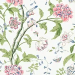York Wallcoverings Teahouse Floral White & Blush Wallpaper | Wallpaper Twins York Wallcoverings Teahouse Floral White & Blush Wallpaper - SKU BL1785