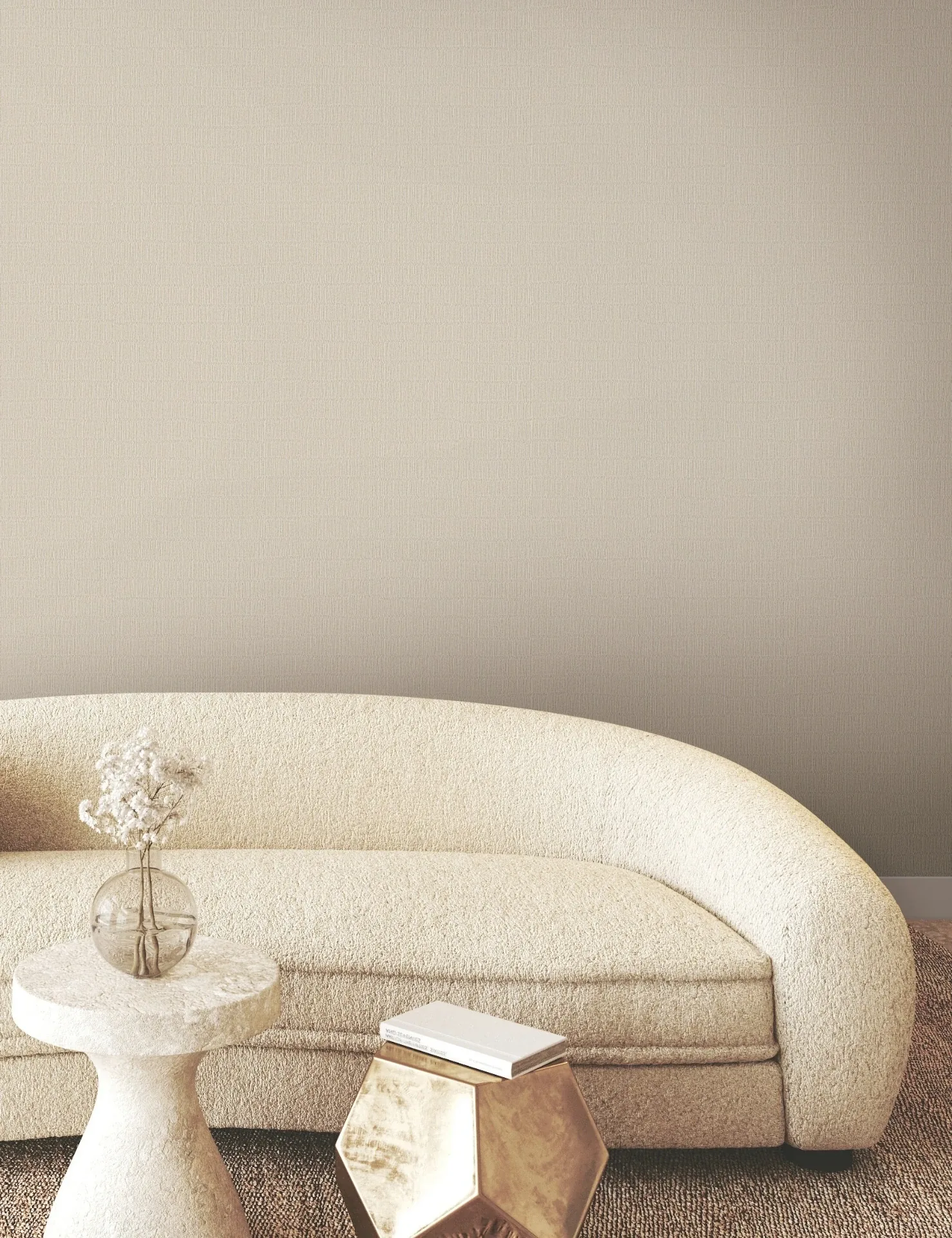 York Wallcoverings Tectonic Texture Almond & Silver Wallpaper - SKU FM1013