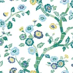 York Wallcoverings Temple Garden Bardados Green Peel & Stick Wallpaper - SKU PSW1406RL