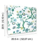 York Wallcoverings Temple Garden Bardados Green Peel & Stick Wallpaper - SKU PSW1406RL