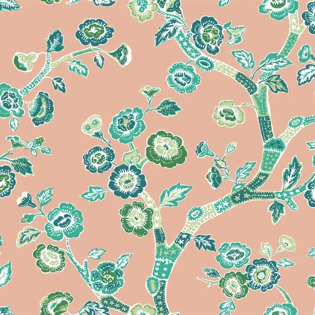 PSW1408RL | Temple Garden Coral Peel & Stick Wallpaper