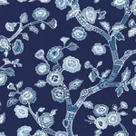 York Wallcoverings Temple Garden Navy Blue Peel & Stick Wallpaper - SKU PSW1407RL