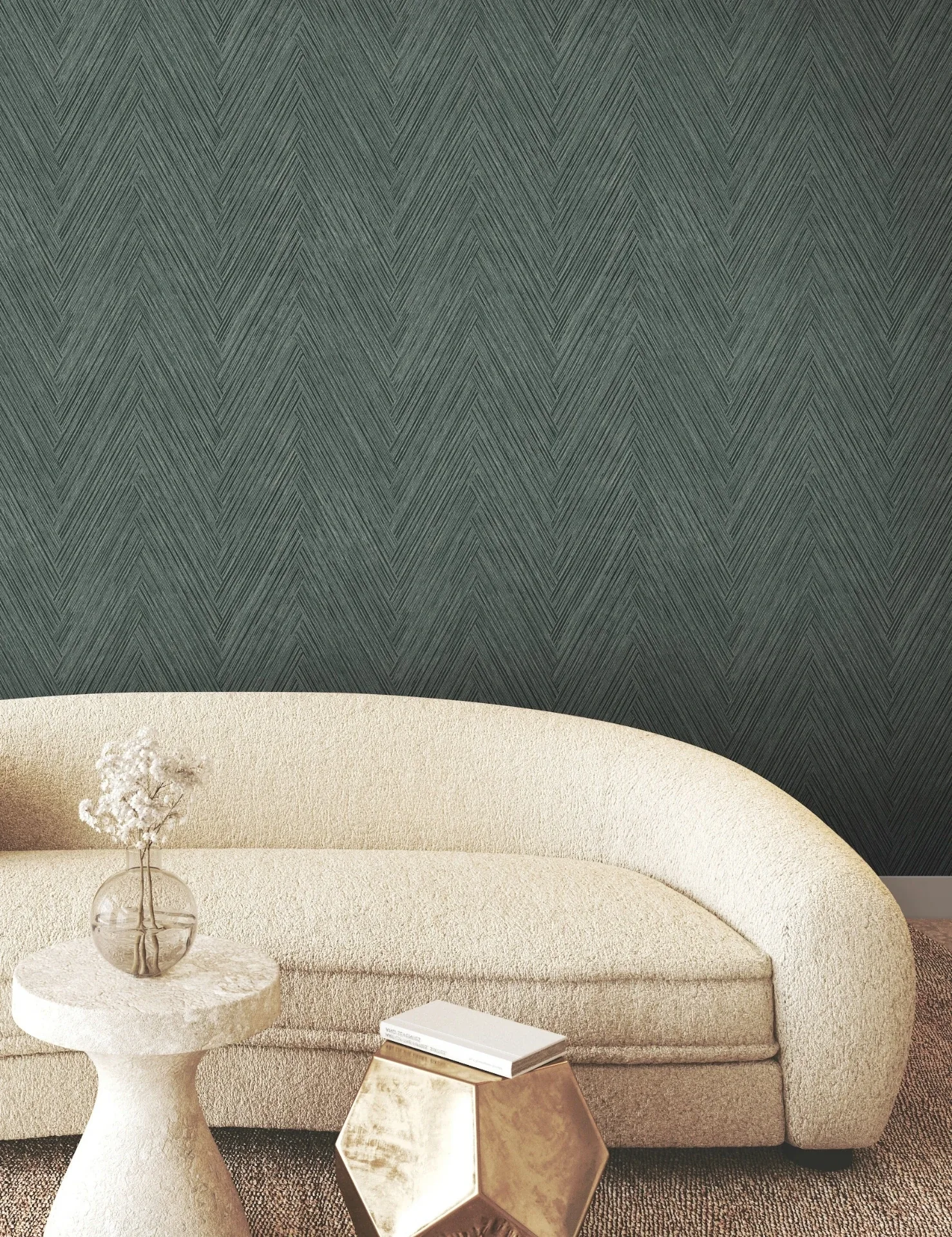 York Wallcoverings Thatched Chevron Bottle Green Wallpaper | Wallpaper Twins York Wallcoverings Thatched Chevron Bottle Green Wallpaper - SKU FM1054