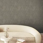 York Wallcoverings Thatched Chevron Charcoal Wallpaper - SKU FM1051