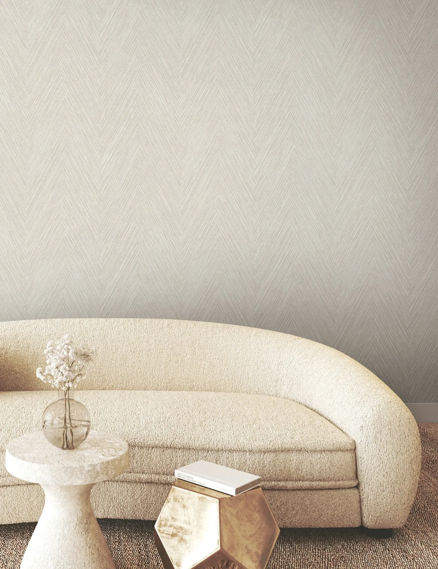 York Wallcoverings Thatched Chevron Light Neutral Wallpaper - SKU FM1052
